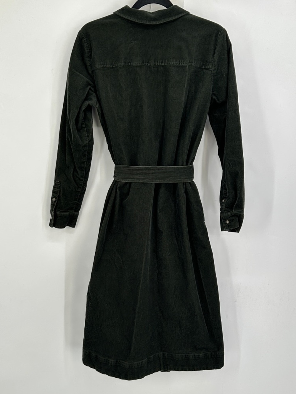 Boden Corduroy Midi Shirt Dress Green Button Front Belted Size 12P US - Picture 5 of 8